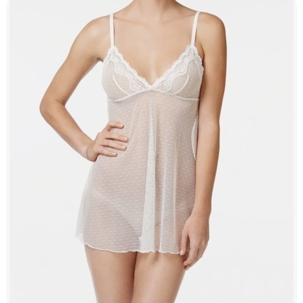 Heidi by Heidi Klum Dotted-Mesh Babydoll size medium